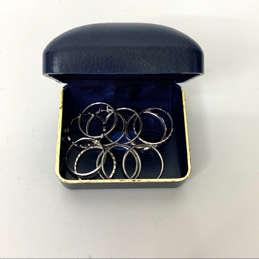 Assorted Stackable Rings In Vintage Box Set Of 10 - Picture 2 of 7